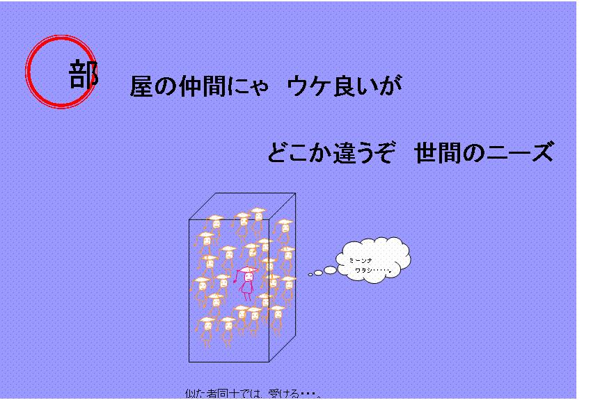 部屋の仲間にゃウケ良いがどこか違うぞ世間のニーズ